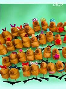 12 Pieces Hairpins, Velvet Plush Capybara Hair Clips - 2 件 - 查看 9