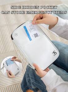 1pc RFID Blocking Passport Holder, Waterproof Travel Document Organizer With Card Slots