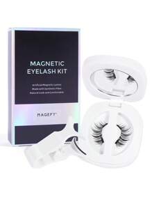 1 对睫毛自然外观，可重复使用磁性睫毛，带涂抹器，自然卷曲外观，可重复使用。适合女性日常约会，无需胶水磁性睫毛磁性睫毛套装，易于佩戴