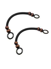 14.57 Inch Fashionable Rustic Wooden Bead Strap - U-Shaped Nylon Shoulder Strap Handle, Suitable For Crochet Bags, Tote Bags And Baskets, Multi-Color, Versatile DIY Bag Accessory - Multicolor - View 10