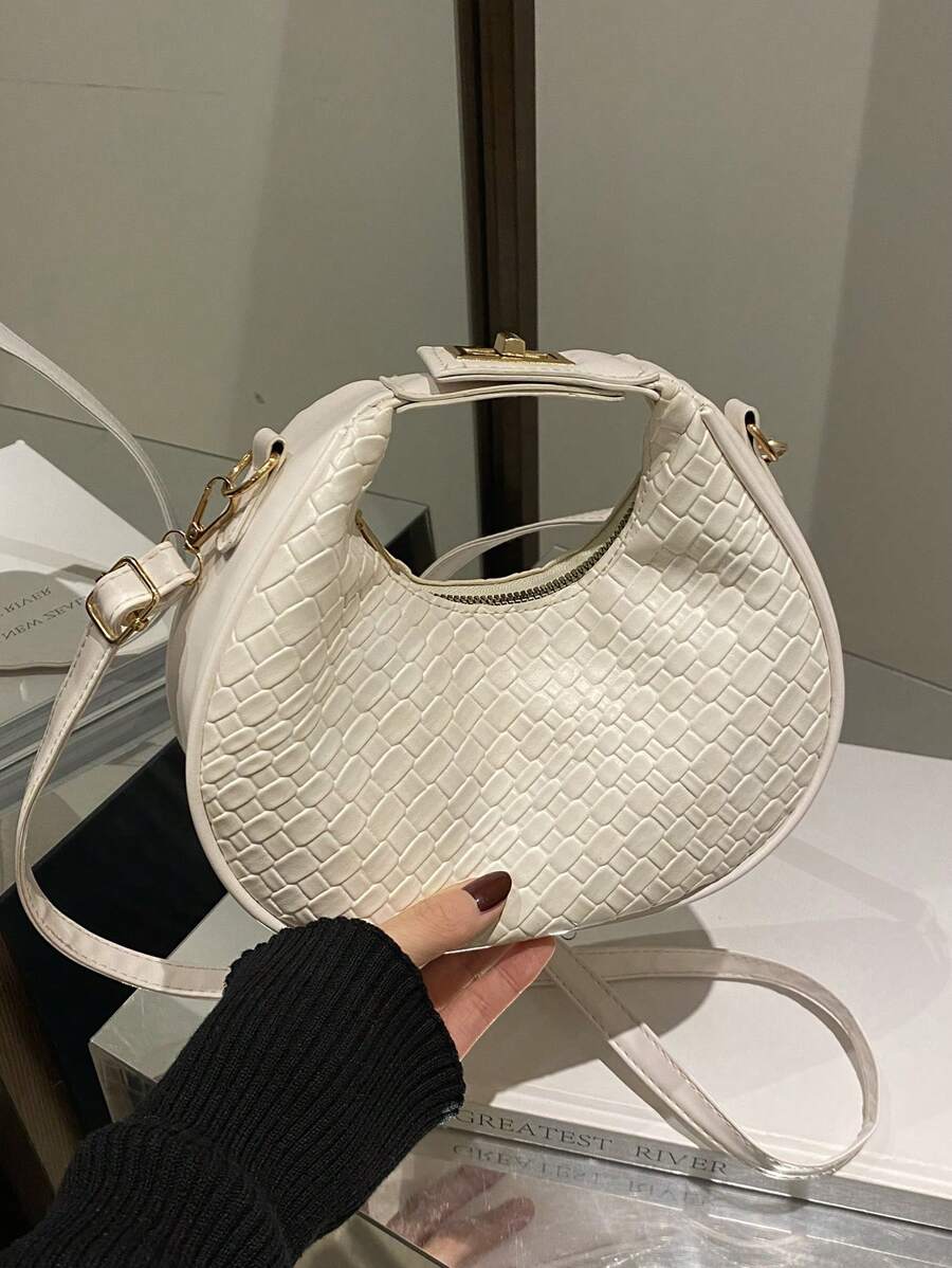 Fashionable Solid Color Woven Pattern Embossed Handbag With Casual And Simple Elegant, Suitable For Shopping, Wallets, Shopping, Young Women, College Students, Newcomers, White-Collar Workers. They Are Very Suitable For Offices, Universities, Work, Business, Commuting, Outdoor Activities, Travel, And Outings