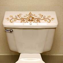 1 Stück Vintage Muster Toiletten Sitz Aufkleber, selbstklebender Toiletten Tank Aufkleber, kreative Wanddekoration, Badezimmer Accessoires, Geschenke Heim Dekoration Geburtstag Abschluss Zimmer Dekoration Badezimmer Dekoration Schlafzimmer Dekoration Raum Deko Wohnzimmer Dekoration Haus Dekoration Heim Dekoration Wohnzimmer Tapeten Aufkleber Personalisierte Aufkleber