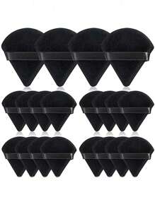 20 Pieces Of Black Triangular Flocking Cosmetic Sponge, Soft And Fluffy, Suitable For Face And Body Powder, Mixed Cosmetics And Beauty Tools,Makeup,Cheap,Room Decor,Vanity,Travel,Bedroom,Makeup Accessories,Puff,Makeup Blender,Powder Puff,Makeup Sponge,Cheap,Stocking Stuffers,Makeup,Makeup Tools,Cheap Stuff,Gifts,Gifts For Women,Christmas Gifts - Black - View 1
