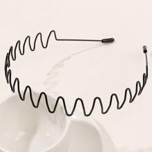 6 PCS Metal Hair Band For Men Headband Women Hair Bands Men Unisex Black Wavy Spring Outdoor Sports Headbands For Men's Hair Band Hoop Clips Women Accessories Simple Elastic Non Slip Head Band Headwear,Headbands,Hair Hoop ,Makeup Headband Head Accessories