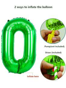 40pcs/Set Tropical Jungle Party Decorations, Including 32" Numeric Balloons (0-9), Cartoon Dinosaur Foil Balloon Decor Numeric Shapes, PE Decor Balloon Columns, Suitable For Birthday Party, Giant Cute Dinosaur Birthday Party Decoration Set, Suitable For Jungle Dinosaur Theme Decorations - 彩色 - 查看 7