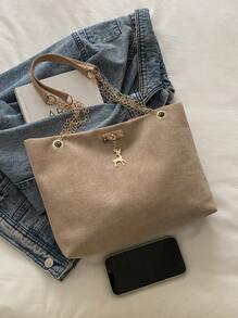 时尚撞色几何图案链条单肩包，适合逛街，钱包，逛街，年轻女性，大学生，新人，白领。非常适合办公室，大学，工作，商务，通勤，户外，旅行和郊游