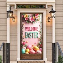 Easter Spring Welcome Background Banner Decoration Party Photography Photography Props Background Easter Celebration Decoration - Pink - View 5