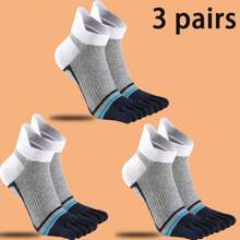 3 pares de calcetines con dedos para hombre de colores variados, cómodos, suaves y transpirables, adecuados para actividades deportivas y uso casual diario