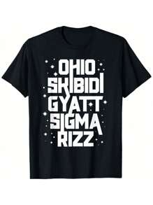 Skibidi Rizz Gyatt Ohio Sigma Funny Rizzler Gift Toilet Meme T-Shirt - màu đen - Xem 1