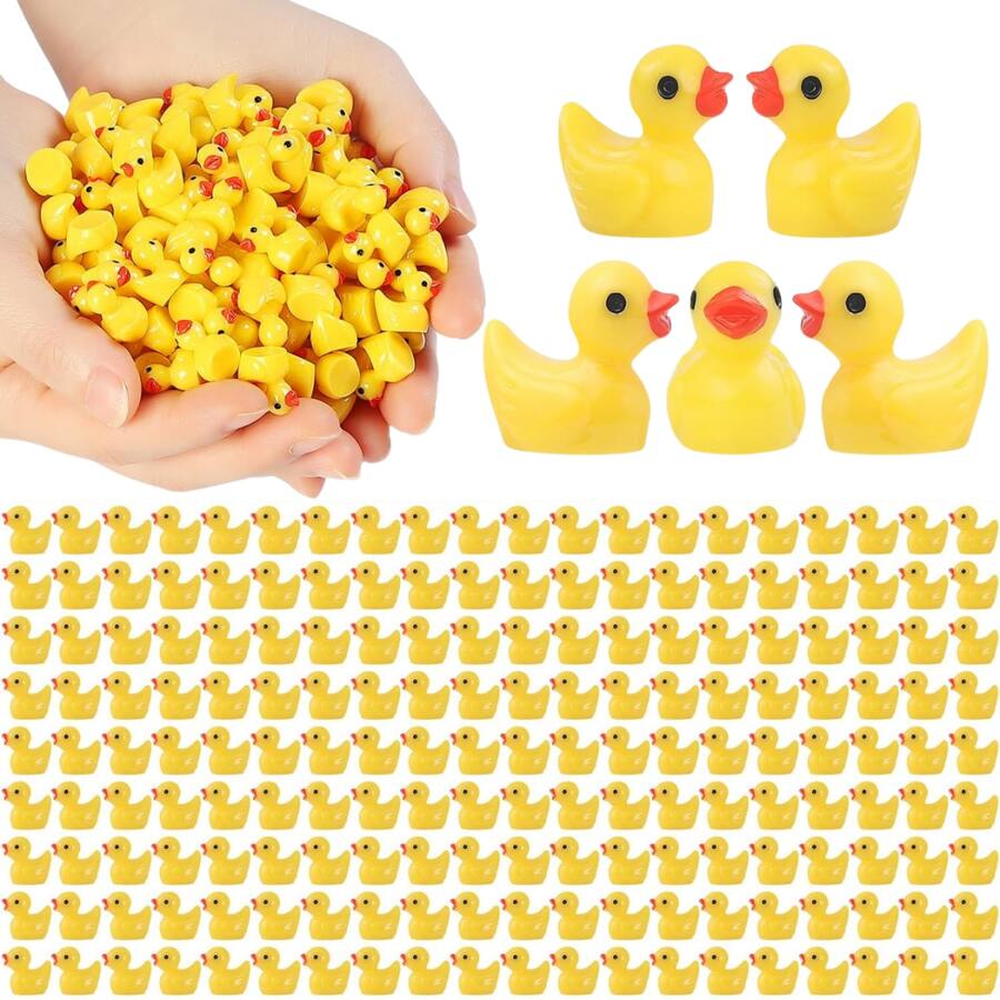 10/50/100 Pcs Mini Resin Ducks Bulk Tiny Ducks Set For Potted Miniature Decoration Garden Dollhouse Cake Decoration DIY Slime Kit Craft Charms Party Toys