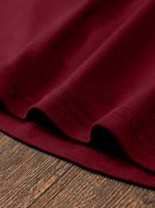 Camiseta de manga corta con cuello redondo y estampado gráfico Twelve Loving Hearts para mujer - Burdeos - Ver 3