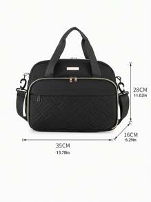 1 件大容量隔热妈咪包，配有干湿隔层、斜挎包和手提设计 - 黑色 - 查看 4