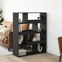 Bibliothèque noire 100x33x125,5 cm en bois d'ingénierie - Noir - Voir 1