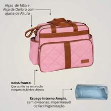 Luxury 2-Piece Maternity Bag Kit For Baby Girl And Boy - 淺粉色 - 查看 4