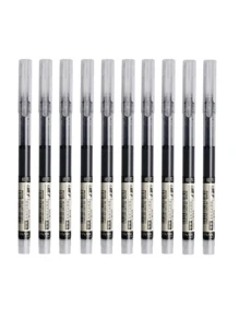 10pcs Liquid Ink Ballpoint Pens, Quick Drying For Signature, 0.5mm Nib, Black/Blue Ink, School & Office Supplies,Back To School