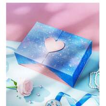 1pc Creative Blue Starry Sky Valentine's Day Gift Box, Romantic Open Style Packaging Box, Birthday Present Box, High-End Starry Open Style Gift Box, Gift Box For Girlfriend, Gift Box For Wife, Premium Gift Box, For Mother's Day , Bridesmaid Gifts , Gratuation Gifts , Birthday Gifts,Wedding Gifts