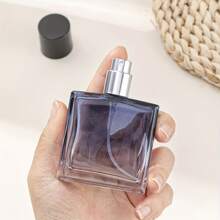 FIGHTYU 1pc, 1.01oz/1.69oz High Capacity Blue Glass Perfume Bottle, Fine Mist Spray, Suitable For Custom Perfume, Birthday Gift, Fragrance-Free PVC Immune
