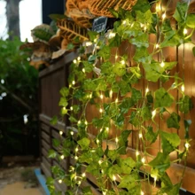 1 Peça 2m/5m/10m Artificial Ivy Garland String Lights, Pendurado Flores Guirlanda Luzes de Fadas para Festa, Quarto, Casamento, Escadas, Corrimão, Varanda, Corredor, Parede, Decoração Interna
