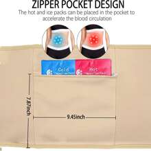 2pcs Reusable Castor Oil Heating Pads Set, Adjustable For Neck And Waist Areas - Khaki - View 4