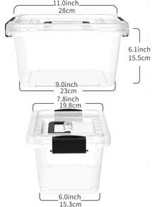 6.8Qt*12 Plactic Storage Bins, Stack Tote Storage Box With Handle, Clear, 6.8Quart-12 Pack