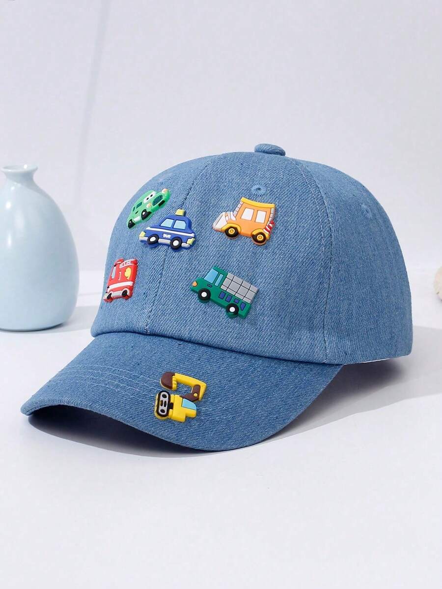 1 pieza Gorra de béisbol retro para niños, adecuada para niños y niñas, diseño con estampado de coche, ideal para actividades al aire libre, apta para edades de 2 a 6 años, primavera/verano - 1PC - Ver 1