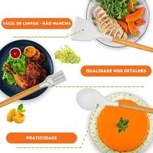 Luxury Kitchen Utensils Set Kit 19 Pcs With Cutting Board Spatula Knife Scissors - trắng - Xem 6