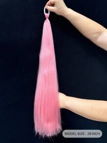 1PC KIDS Synthetic DIY Ponytail Hair With Elastic Hair Band Long Yaki Straight Hair Hair Band Ponytail Hair Extension Party Daily