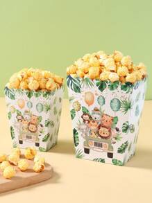 10 cajas de palomitas de maíz con temática de dibujos animados, caja de bocadillos, caja de almacenamiento de dulces que incluye animales de la jungla, vehículos de ingeniería, unicornio, mariposa y sirena, recipientes de comida desechables, caja para hornear galletas, caja de golosinas, suministros para la noche de cine familiar, vajilla desechable, animales de la jungla, vehículos de ingeniería, unicornio, mariposa y sirena, decoración de fiesta, caja de regalos de fiesta, suministros para fiesta de cumpleaños, suministros para fiesta de jungla, decoración de fiesta bajo el mar - Multicolor - Ver 2