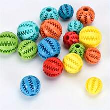 1 pieza Pelota de juguete para perros Balón de goma interactivo Juguete para masticar para perros pequeños Limpieza dental Pelota dispensadora de alimento para mascotas Juguete de bola de silicona