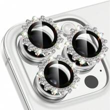Compatible With Iphone 16 Pro/16 Pro Max Camera Lens Protector Bling Individual Gear Design Rhinestone Ring 9H Hardness Scratchproof Protector, Stylish Phone Accessories,Camera Lens Protector Film Compatible With IPhone 11/11 Pro/11 Pro Max/12/12 Mini/12 Pro/12 Pro Max, IPhone 13/13 Mini/13 Pro/13 Pro Max, Case Friendly (Silver) Gift For Birthday, Family, Friends Sparkling Crystal, Lens Protector Waterproof Shockproof Anti-Fall Anti-Fall Scratch Resistant Anti-Fingerprint Full Cover - Silver - View 1