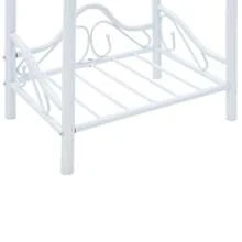 Table basse en acier et verre poli 45 x 30,5 x 60 cm Blanc