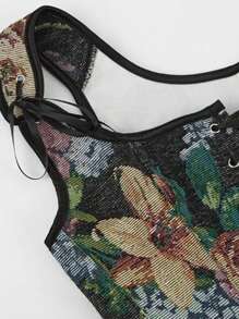 Alivila.Y Fashion Fashion Womens Sexy Vintage 1920s Renaissance Lace Trim Corset Bustier - Black Bowknot - 查看 4