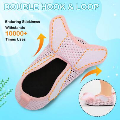 Kids Adjustable Strap Aquatic Shoes - Lightweight, Comfortable And Breathable, Perfect For Spring And Summer, Suitable For Casual , Beach, Swimming