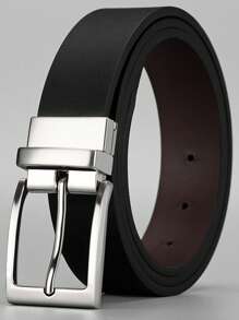 1 条男士新款可逆扣休闲商务蜥蜴纹和石纹皮带，适合青少年、休闲、户外、运动、度假、旅行、毕业、生日、日常穿着