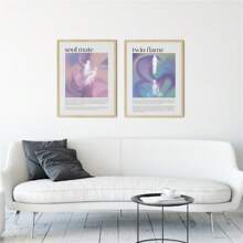 2 件现代双生火焰和灵魂伴侣精神光环渐变海报印刷帆布画墙壁艺术画适用于房间家居装饰无框