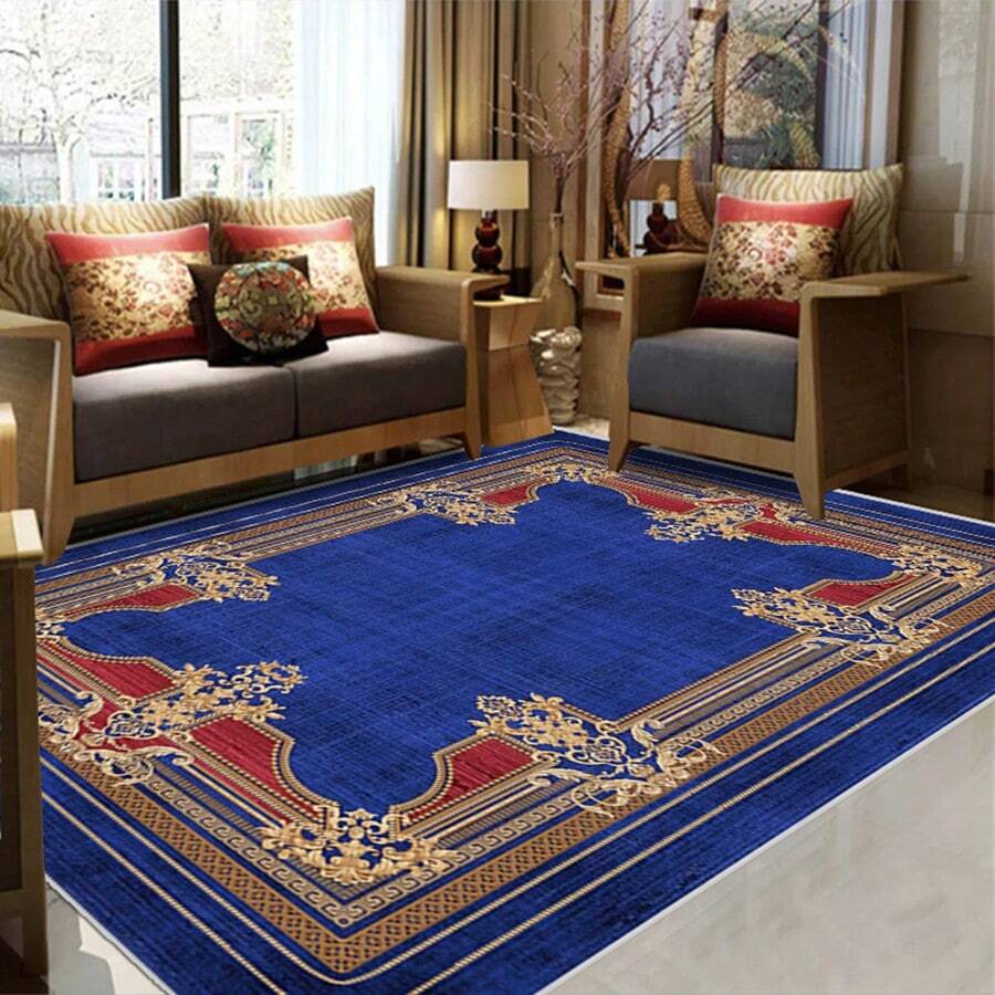 [Crystal Velvet, PVC Bottom, 5mm Thickness] 1pc Bohemian Style Carpet - Waterproof, Anti-Slip, Absorbent, Machine Washable, Soft & Comfortable Mat, Suitable For Kitchen, Living Room, Bedroom, Hallway, Bathroom, Laundry Room - Easy To Clean, Carpet, Home Decor Home Bathroom Decor Bath Rug Outdoor Rug Door Mat