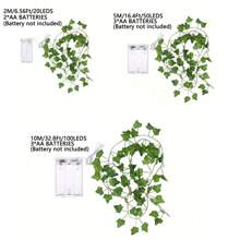 1 Peça 2m/5m/10m Artificial Ivy Garland String Lights, Pendurado Flores Guirlanda Luzes de Fadas para Festa, Quarto, Casamento, Escadas, Corrimão, Varanda, Corredor, Parede, Decoração Interna