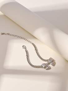 2 件套蝴蝶结手链项链女士套装适合作为礼物送给朋友