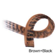 1pc Y2K Colorful Hair Extensions Leopard Print Long Straight Wig One-Piece Clip-In Synthetic Hairpieces Cosplay Hair Accessory