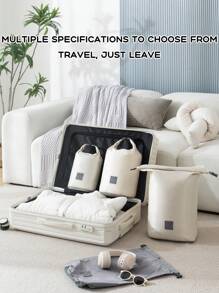 1/3 件旅行压缩包装袋，大容量行李整理袋 - 彩色 - 查看 6