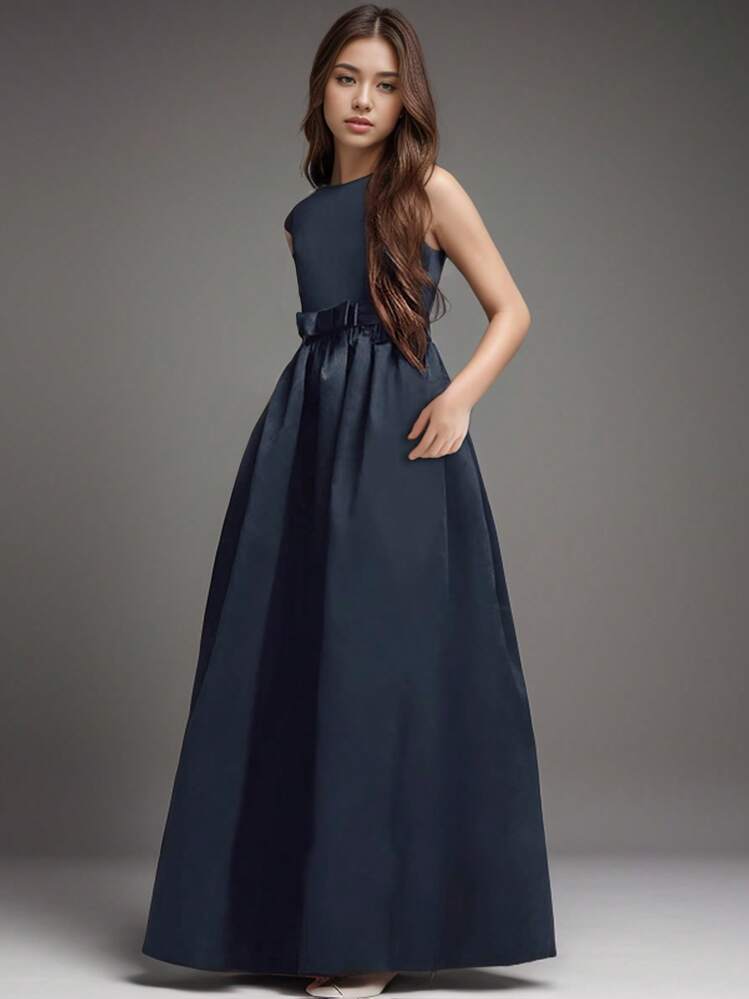 Vestido formal azul largo para adolescentes para fiestas de cumpleaños y actuaciones - azul real - Añade 1