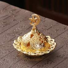 1 件金色星星和月亮香座，便携式迷你阿拉伯香炉，餐厅、商店、派对、节日的家居装饰 - 金色 - 查看 8