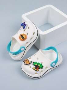 A Pair Of New Children's Hole Shoes Cute Cartoon Non-Slip Girl Baby Hole Shoes Boy Toddler Shoes Suitable For Children Aged 2-6. - White - View 2
