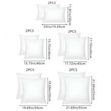 2pcs White Throw Pillow Inserts, Soft Hypoallergenic Closed-Cell Foam Cushions, Suitable For Bedroom, Living Room, Car Interior Decor - White - View 2