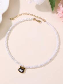 Sanrio 1 Piece 4mm 珍珠 Kumi 猫 Meidi 玉狗珍珠项链 Bestie 同款项链 - 彩色 - 查看 15
