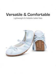 Girls Ballerina Shoes Dress Shoes Mary Janes Ballet Flats - 藍色 - 查看 5