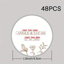 45/90pcs Customizable Wedding Engagement Thank You Gift Tags, Artistic Paper Stickers, Black & White, For Gift Packaging Decor