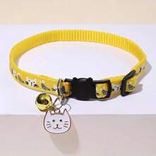 PETSIN 1 件可调节卡通猫项圈带铃铛,涤纶纤维,可分离安全扣 - 必备,猫和小型犬的宠物配件 - 彩色 - 查看 19