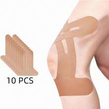 10 Stück Kinesio-Tape für Knie, vorgeschnittenes Kinesio-Tape für Knie, atmungsaktiv, elastisches Kinesio-Tape für Knieunterstützung und Muskulatur