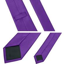 Zweiteiler, Herren Einfarbige Mikrofaser Krawatte und Einstecktuch Kombination, sehr geeignet als Herrengeschenk, passend, Hochzeiten, Bräutigame, Trauzeugen, Dates, Abendessen, Feste und andere Anlässe